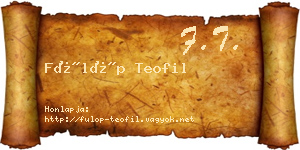 Fülöp Teofil névjegykártya